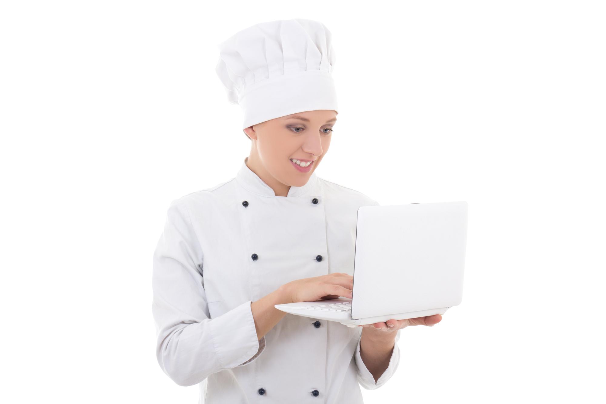 Chef teaching an online cooking masterclass
